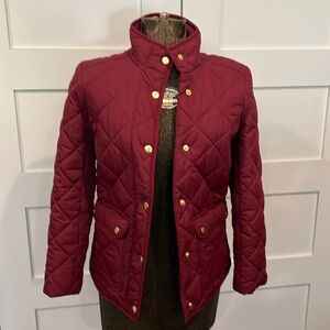 J. Crew Factory Burgundy Puffer Coat XXS